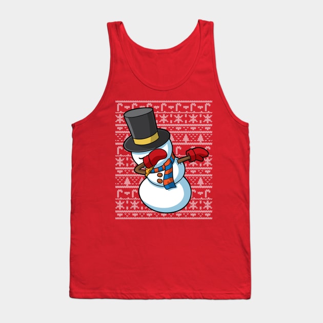 Dabbing Snowman Ugly Christmas Sweater Tank Top by E